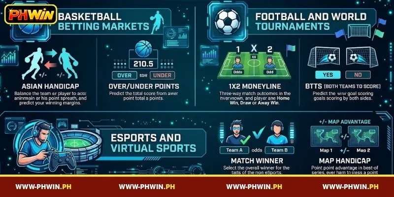 Betting options on PHWIN Sports