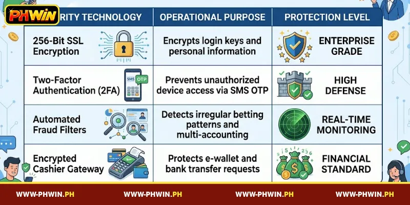 Player Security Features at PHWIN